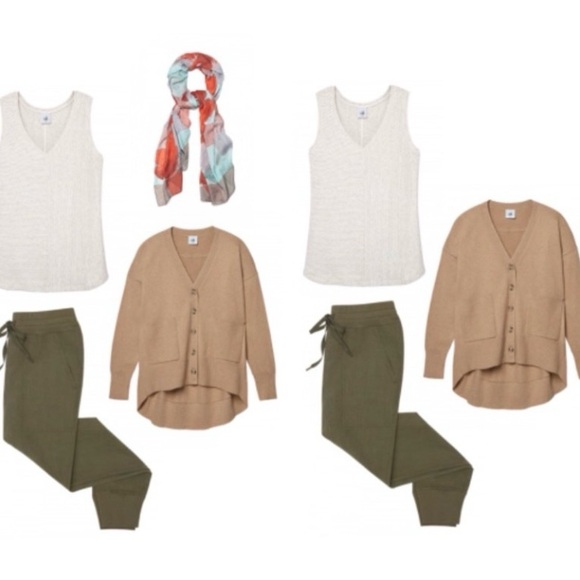 CAbi B-Sided Cardigan XS Camel Tan Lightweight Button Front Sweater - Picture 8 of 10